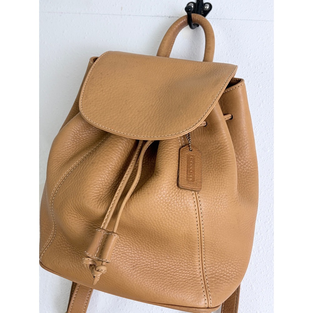 Vintage Coach Sonoma Backpack Tan Pebbled Leather Drawstring